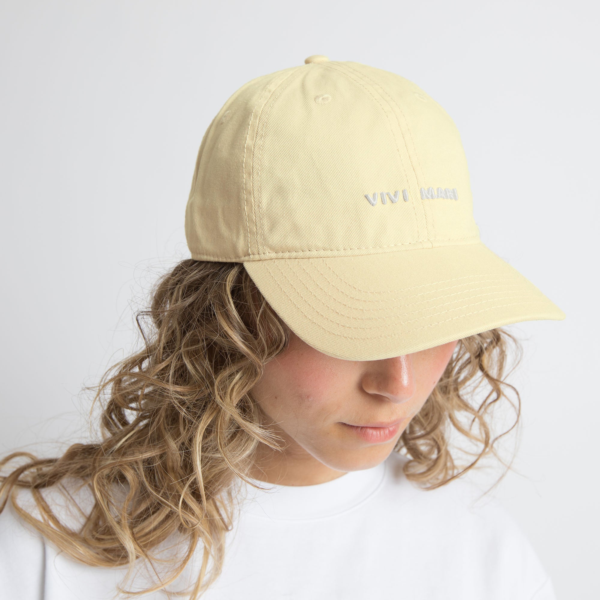 Cap solid butter yellow/white - VIVI MARI