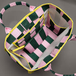 Carry All Bag - bold stripes green/rosé - VIVI MARI