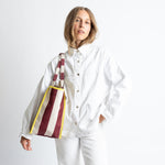 Carry All Bag - bold stripes wine red/sand - VIVI MARI