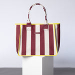 Carry All Bag - bold stripes wine red/sand - VIVI MARI