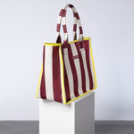 Carry All Bag - bold stripes wine red/sand - VIVI MARI