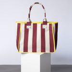 Carry All Bag - bold stripes wine red/sand - VIVI MARI
