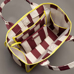Carry All Bag - bold stripes wine red/sand - VIVI MARI