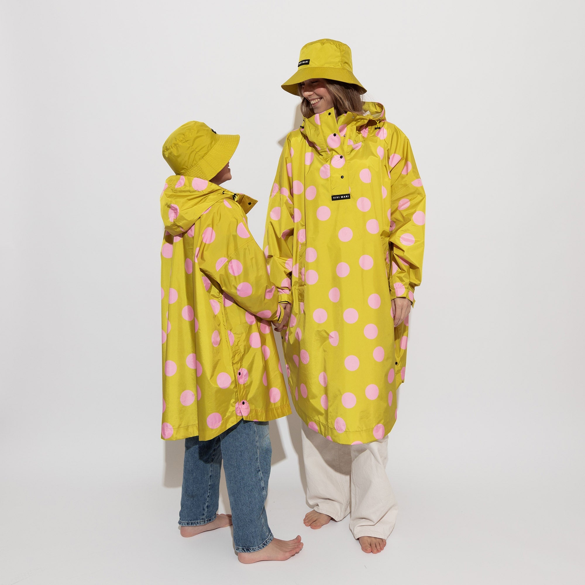 Kids Raincoat dots citrus/rosé - VIVI MARI