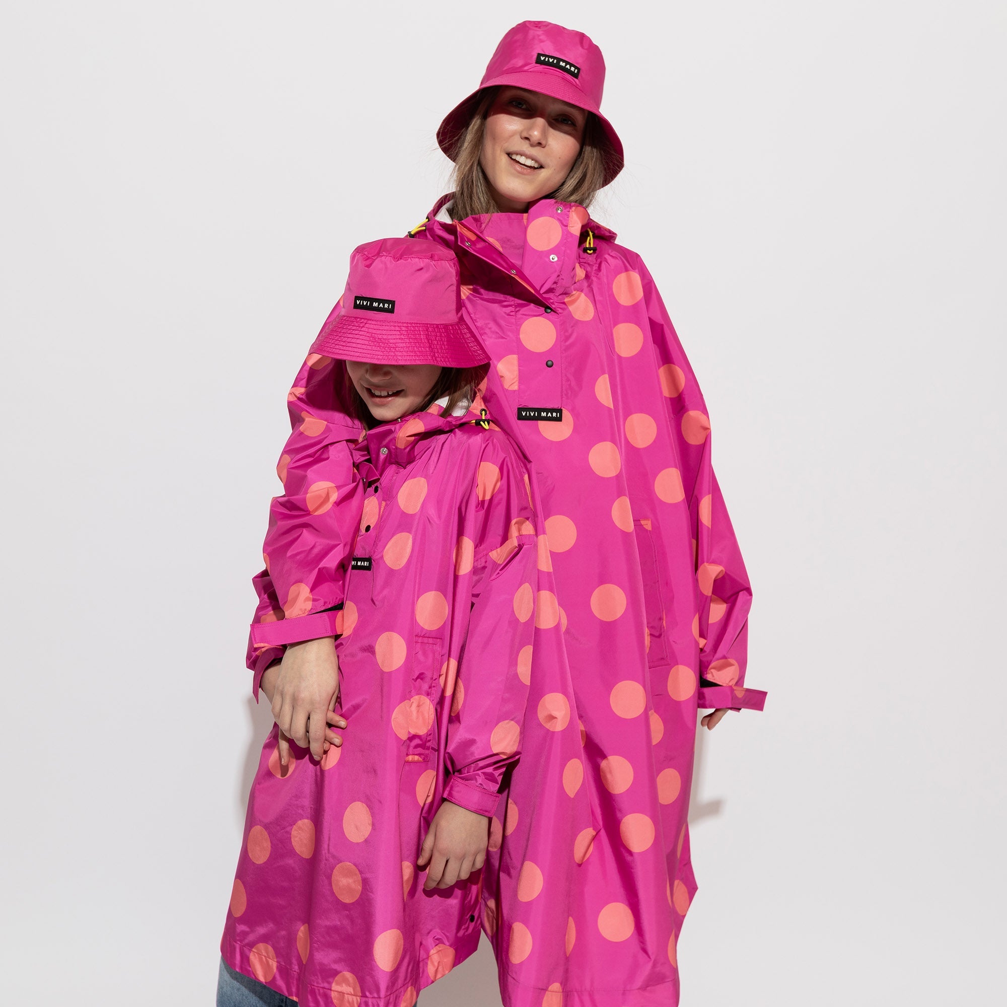 Kids Raincoat dots magenta/peach - VIVI MARI