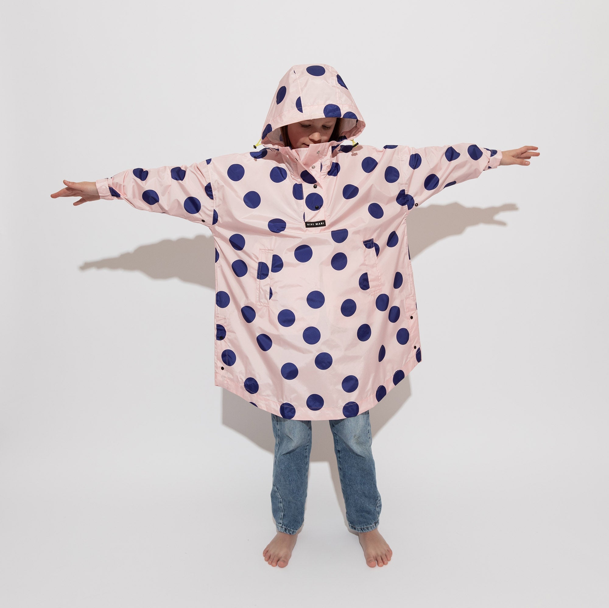 Kids Raincoat dots powder/blue - VIVI MARI