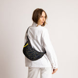 Padded Hip Bag medium - leo splashes navy/olive - VIVI MARI