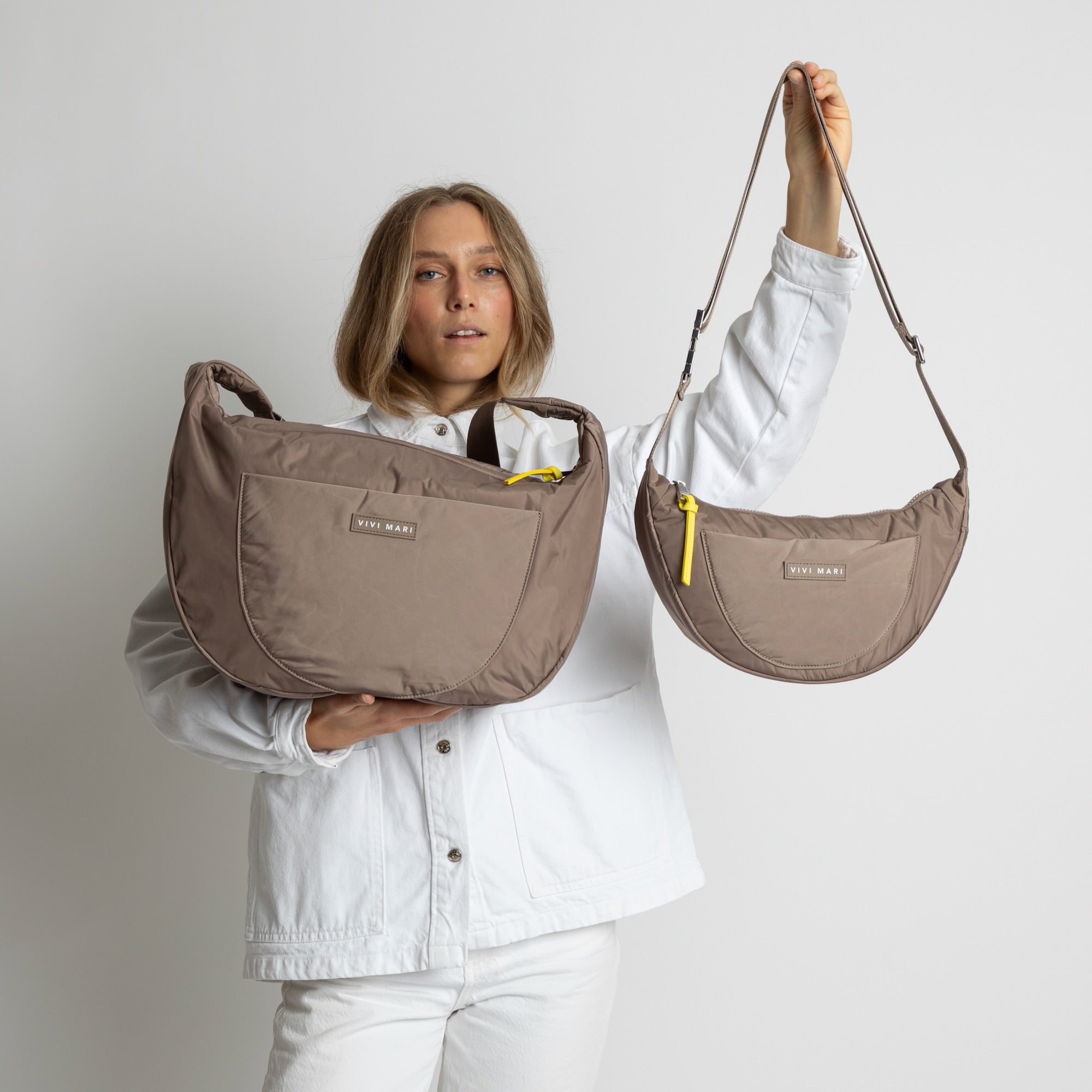 Padded Hip Bag oversized - dark mushroom - VIVI MARI