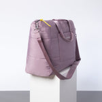 padded tote bag large + strap basic woven slim - ash plum - VIVI MARI