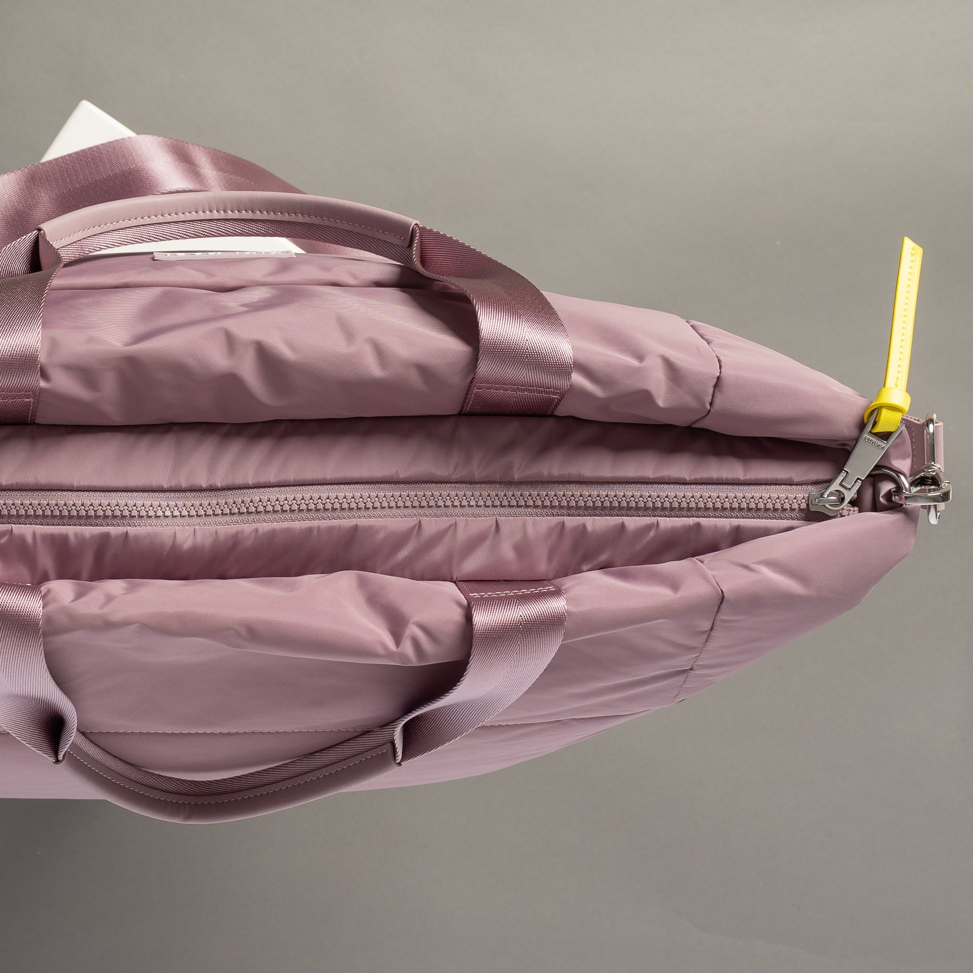 padded tote bag large + strap basic woven slim - ash plum - VIVI MARI