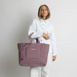 padded tote bag large + strap basic woven slim - ash plum - VIVI MARI