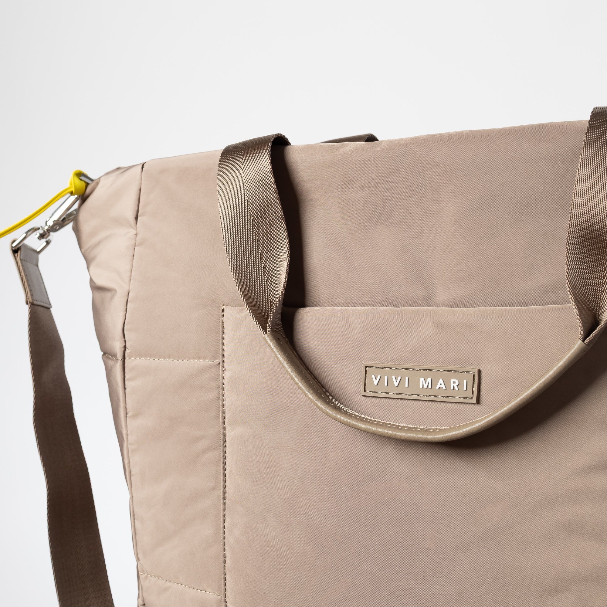 padded tote bag large + strap basic woven slim - dark mushroom - VIVI MARI