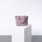 padded tote bag mini + strap basic woven slim - ash plum - VIVI MARI