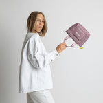 padded tote bag mini + strap basic woven slim - ash plum - VIVI MARI