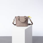 padded tote bag mini + strap basic woven slim - dark mushroom - VIVI MARI