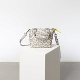 padded tote bag mini + strap basic woven slim - leo splashes grey/sand - VIVI MARI