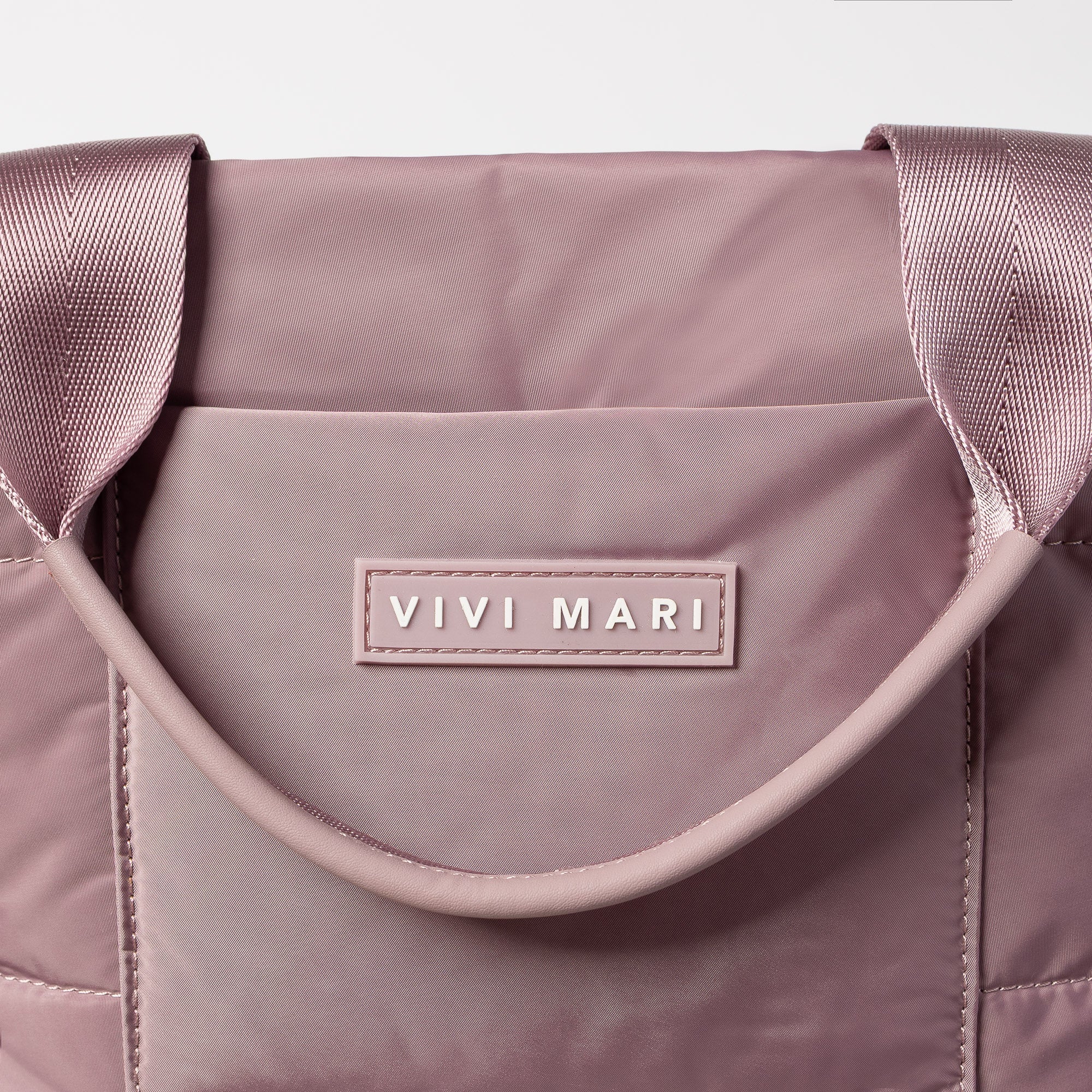 padded tote bag small + strap basic woven slim - ash plum - VIVI MARI