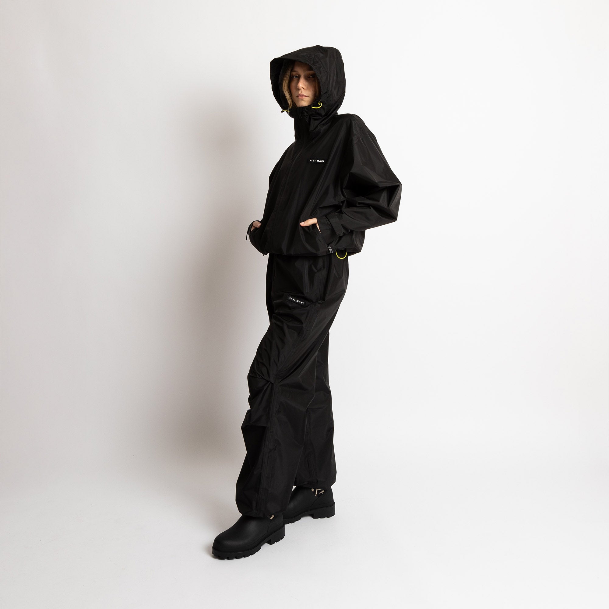 Rain Jacket solid black - VIVI MARI