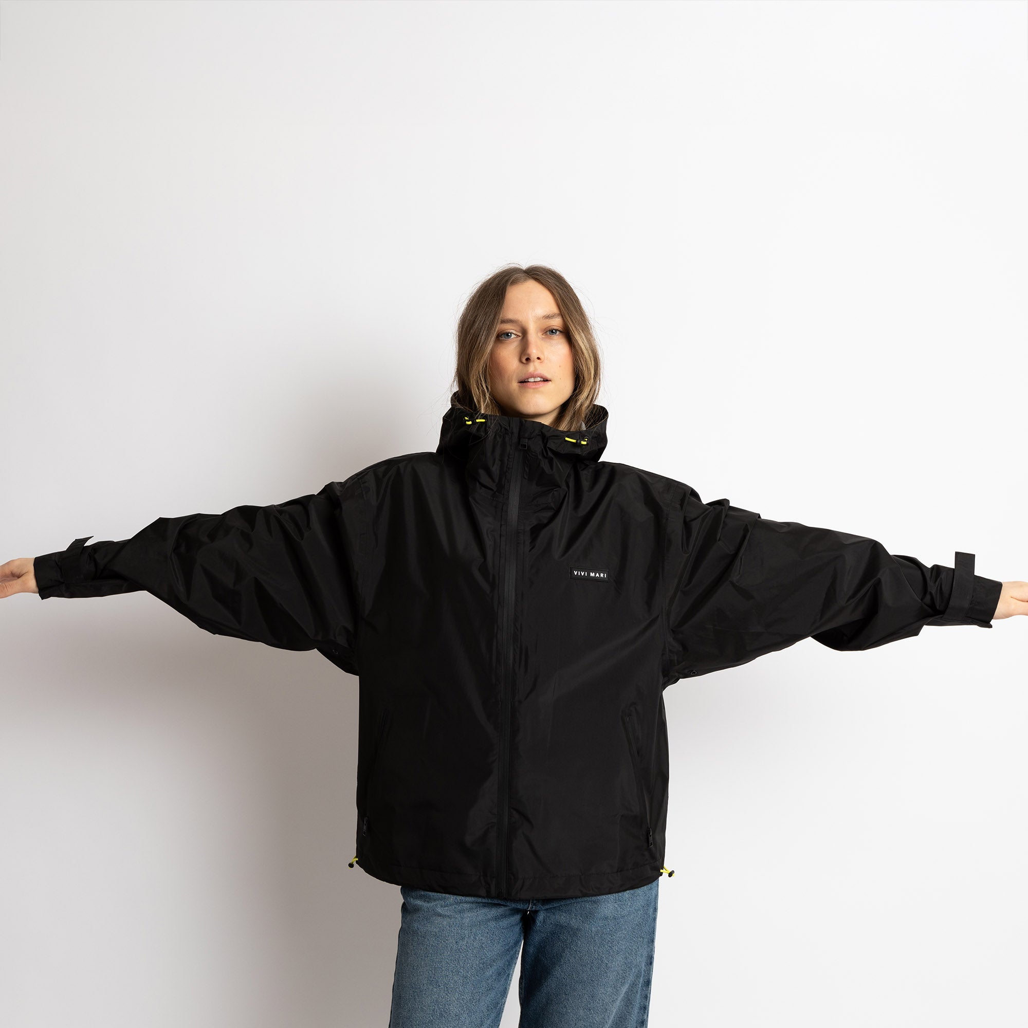 Rain Jacket solid black - VIVI MARI