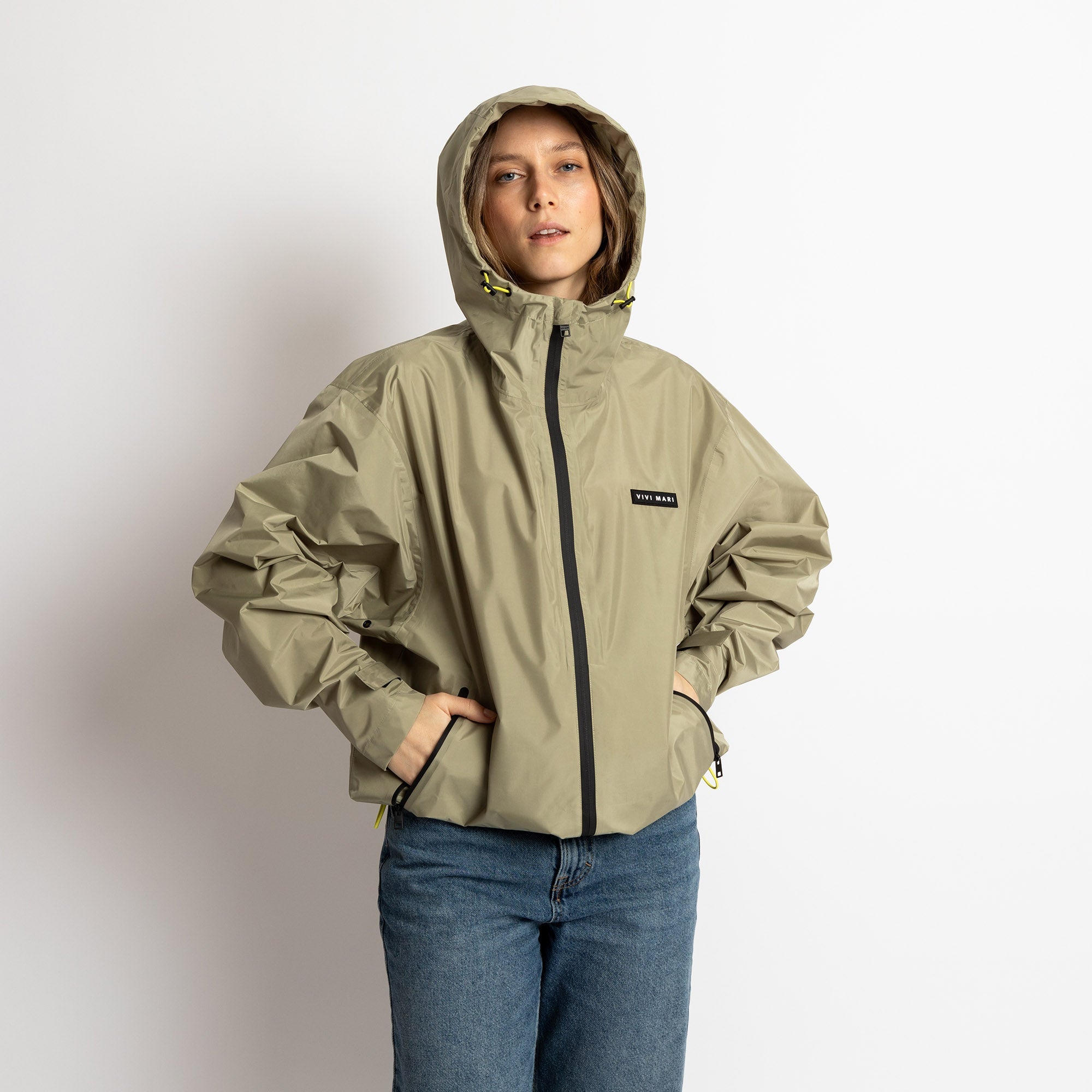 Rain Jacket solid pale olive - VIVI MARI