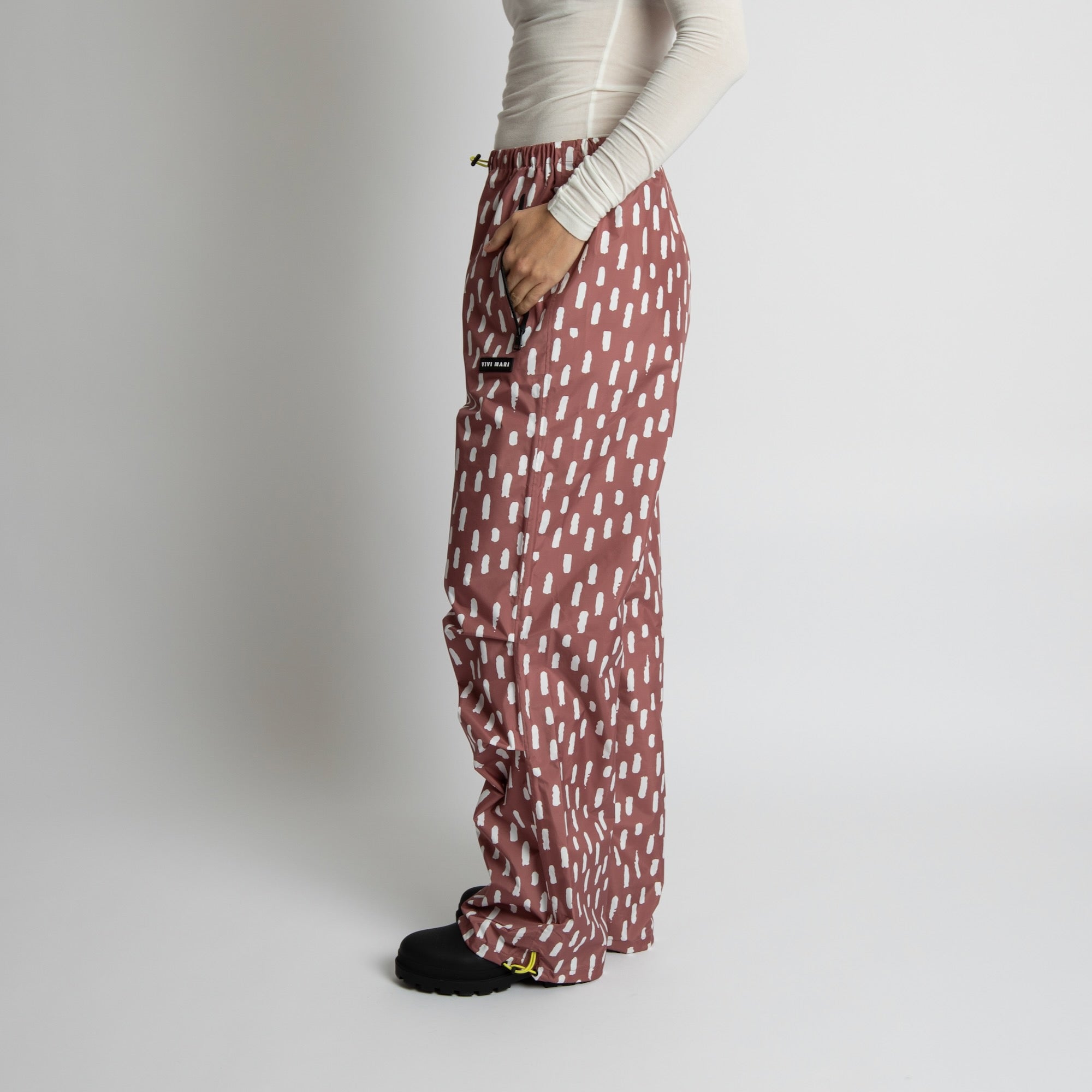Rain Pants drops mauve/white - VIVI MARI