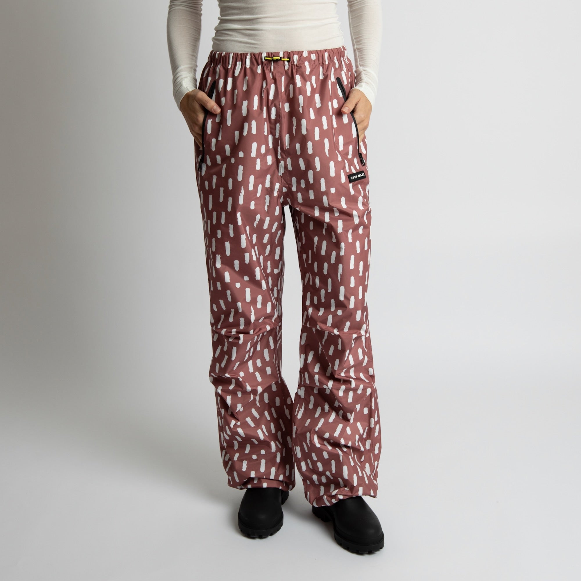 Rain Pants drops mauve/white - VIVI MARI