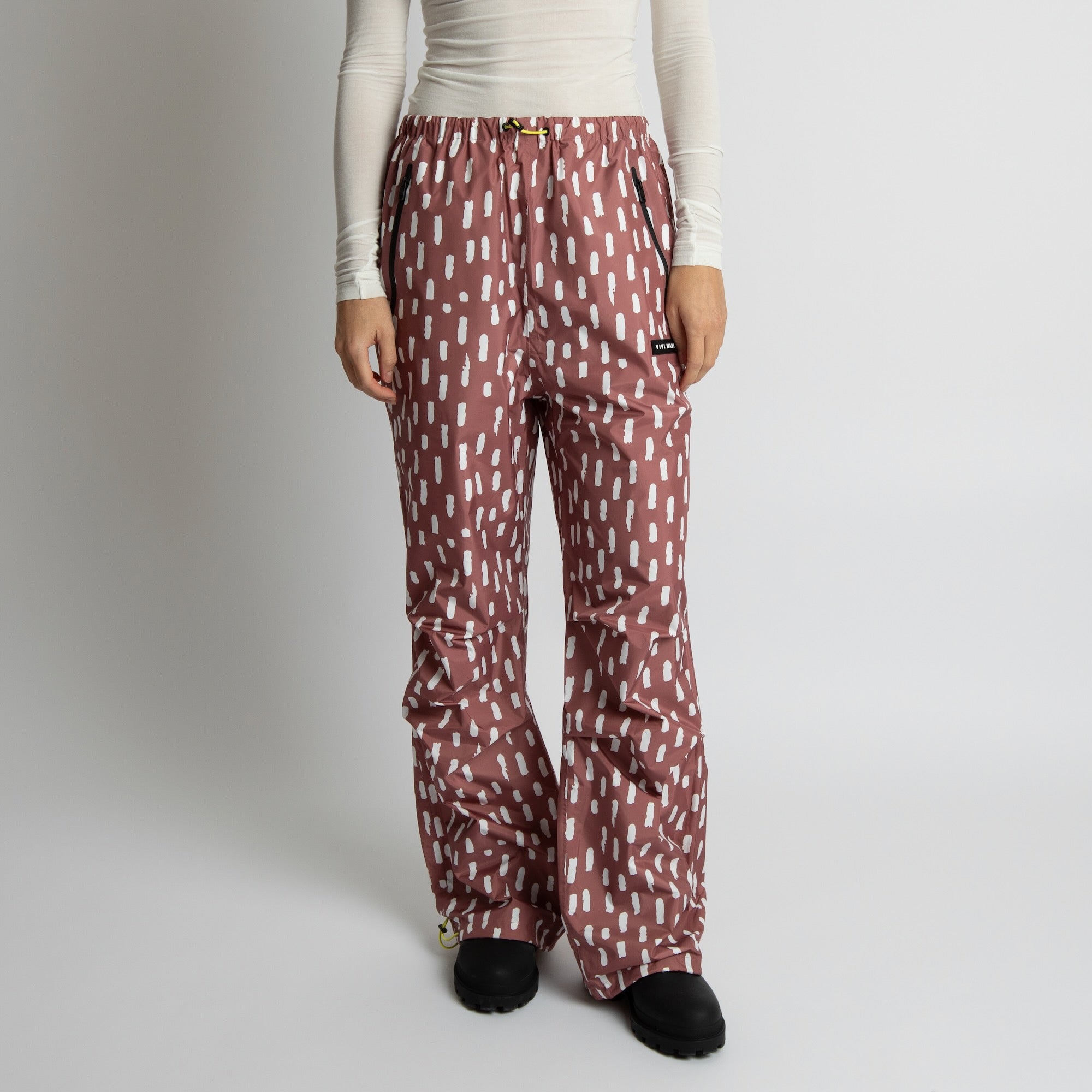 Rain Pants drops mauve/white - VIVI MARI