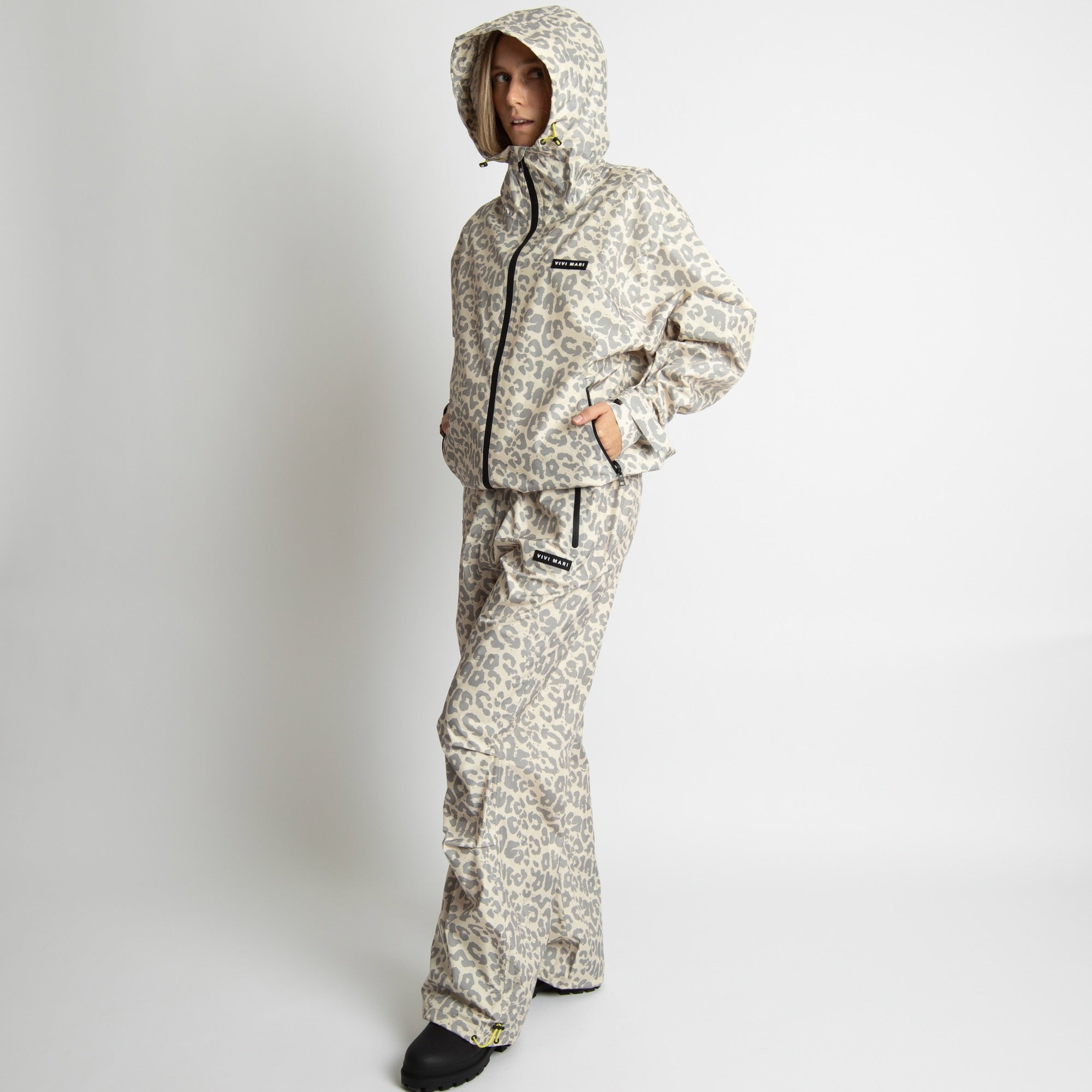 Rain Pants leo splashes grey/sand - VIVI MARI