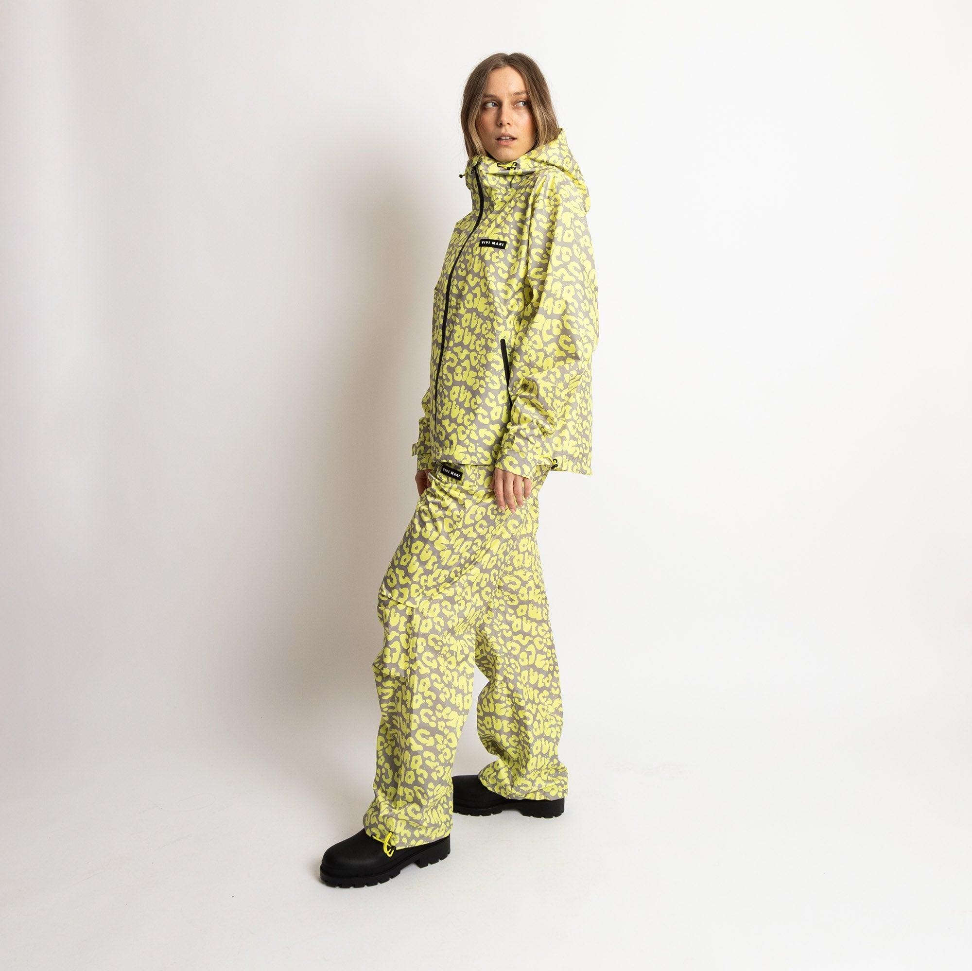 Rain Pants leo splashes yellow/grey - VIVI MARI