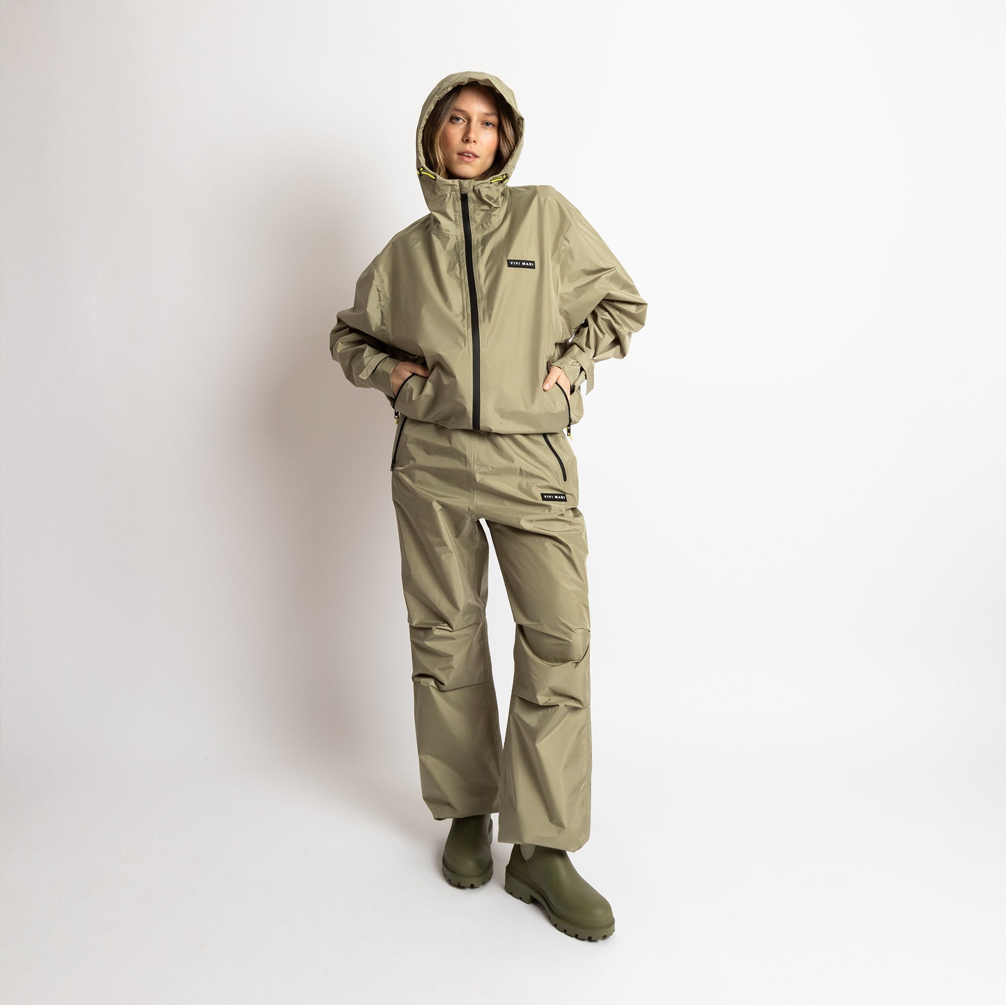 Rain Pants solid pale olive - VIVI MARI