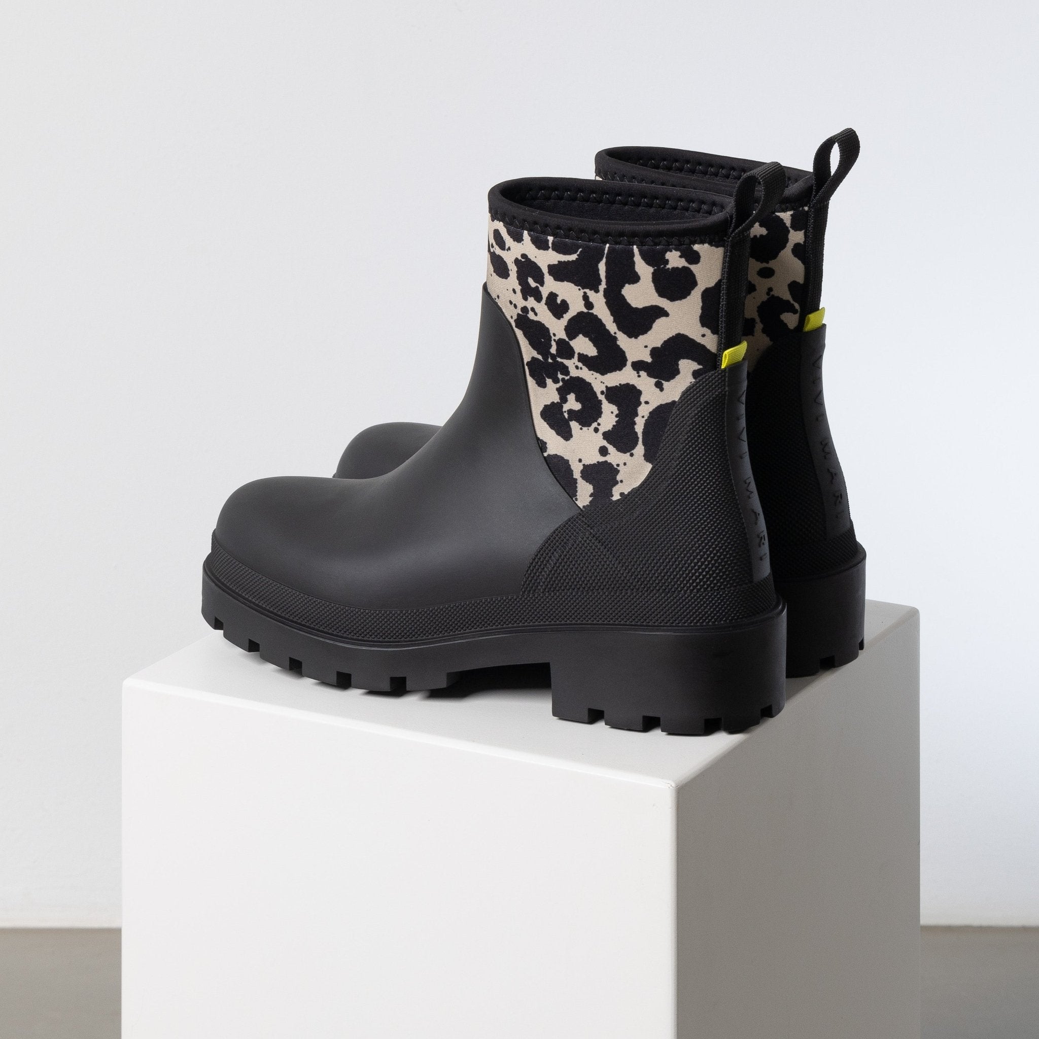 Rainboots short black/leo black - sand - VIVI MARI