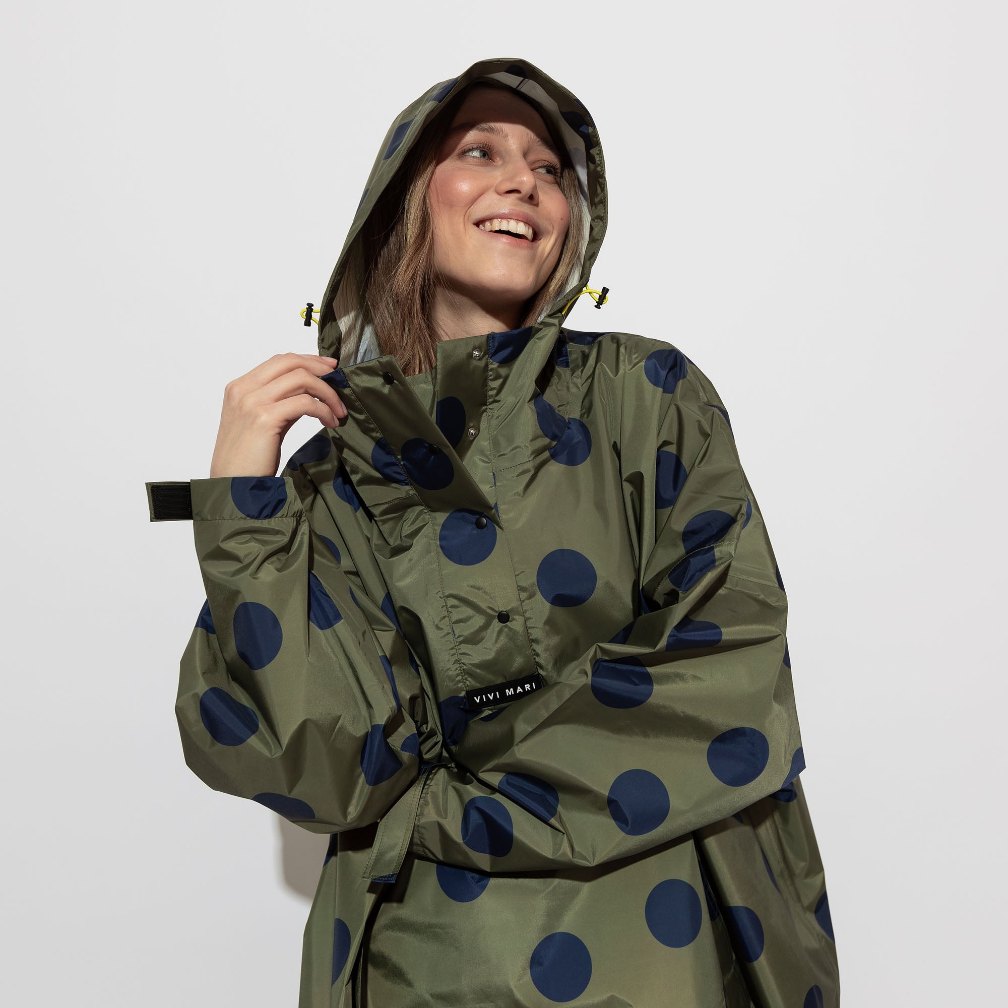 Raincoat dots olive/navy - VIVI MARI