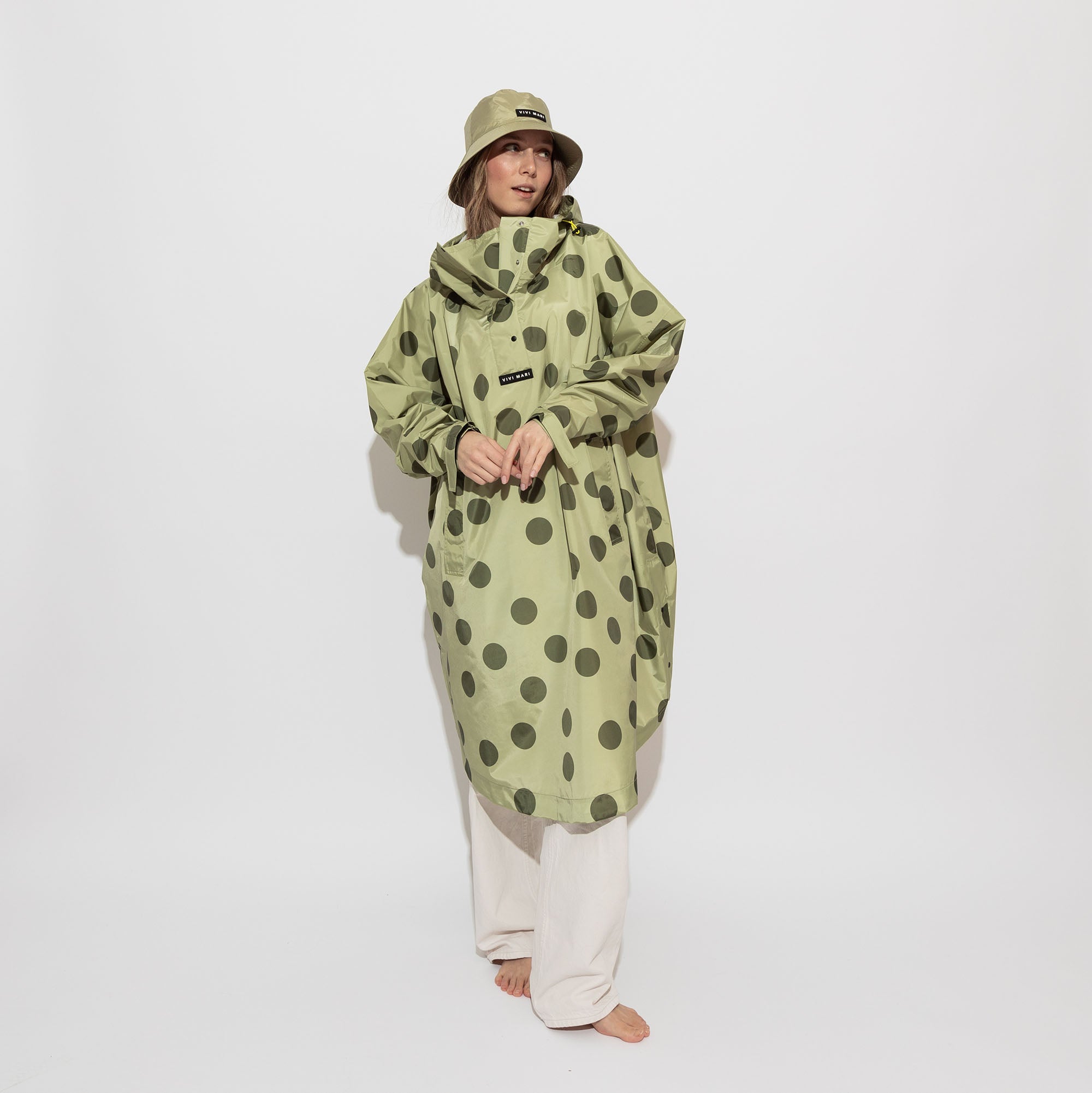 Raincoat dots pale olive/olive - VIVI MARI