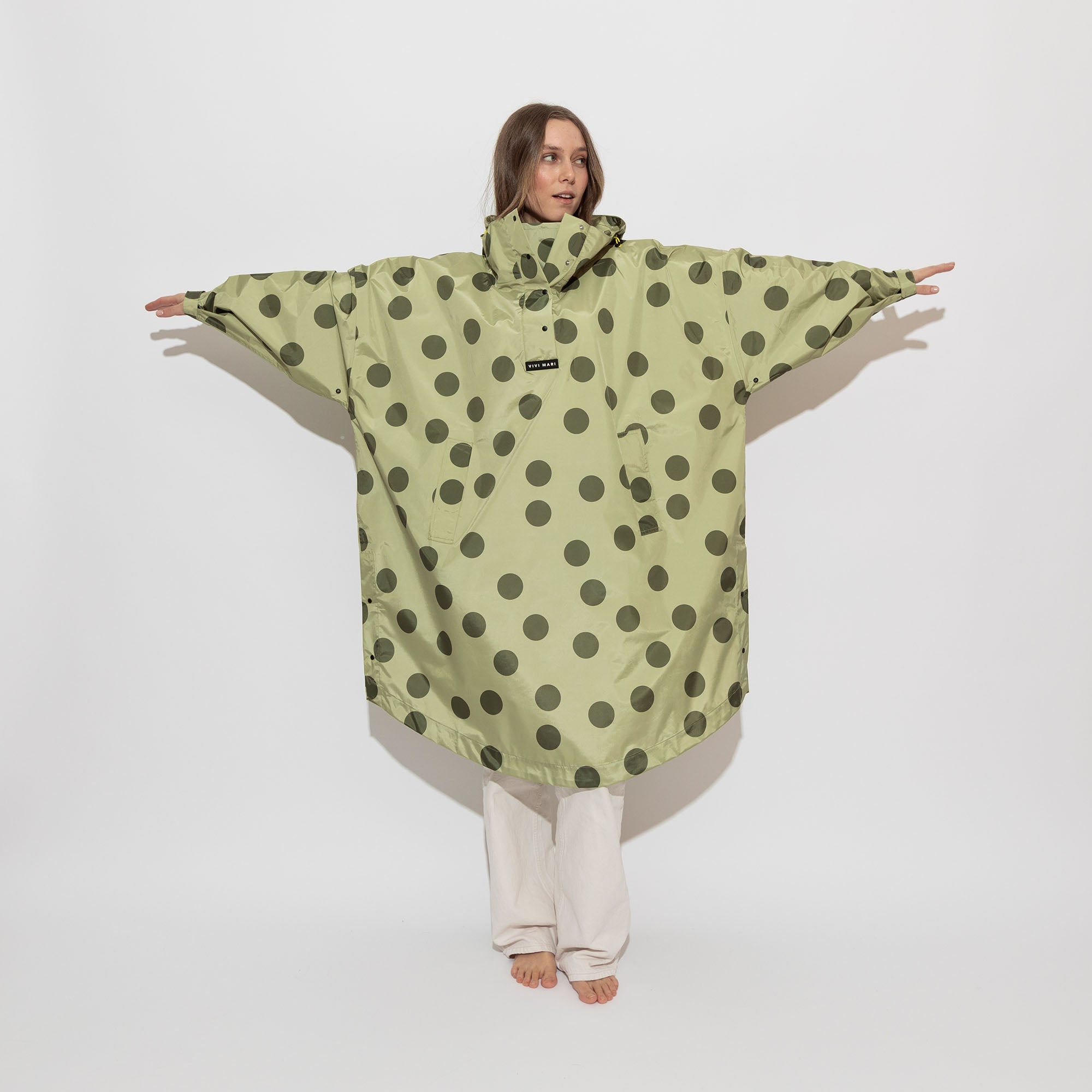 Raincoat dots pale olive/olive - VIVI MARI