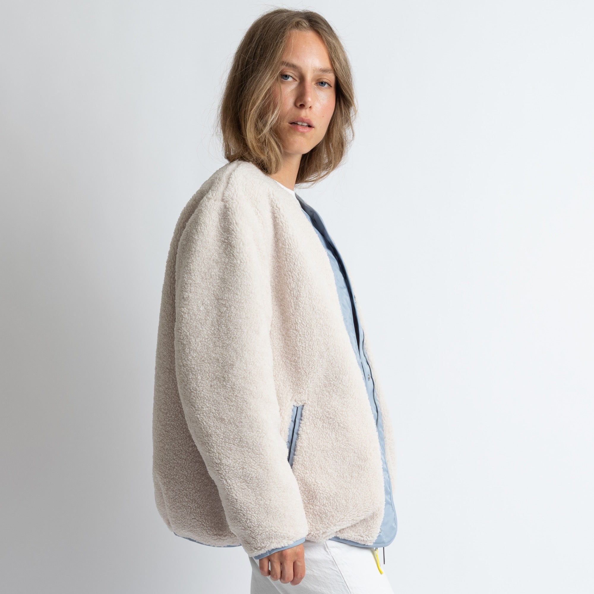 Reversible Bomber Jacket - ash blue/sand - VIVI MARI
