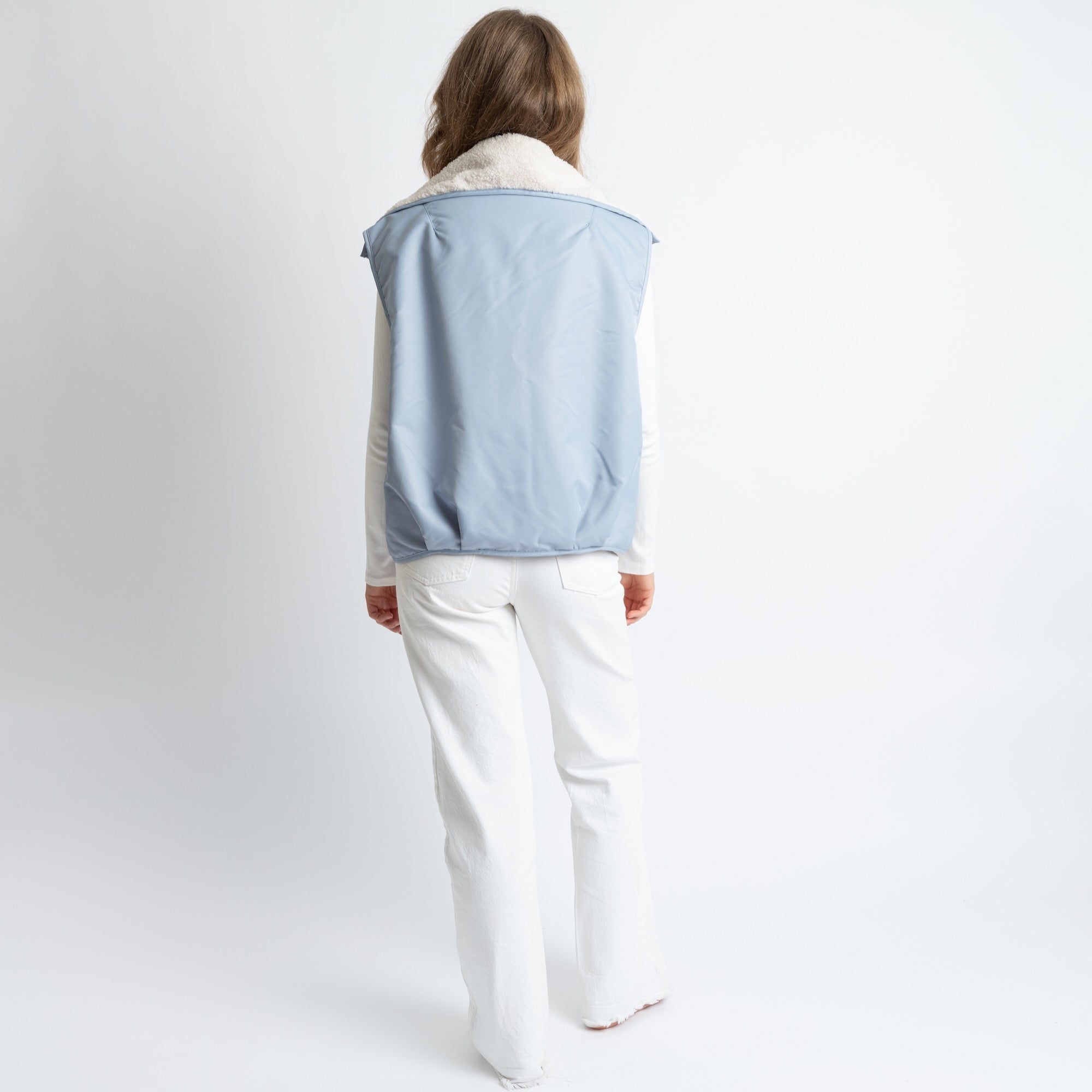 Reversible Bomber Vest - ash blue/sand - VIVI MARI