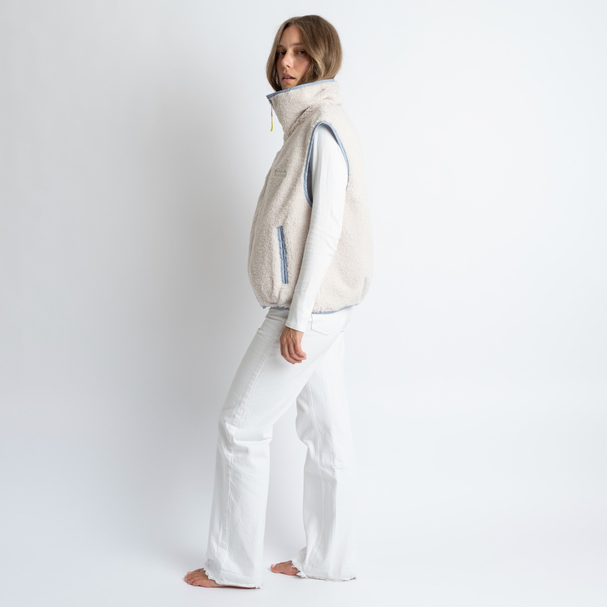 Reversible Bomber Vest - ash blue/sand - VIVI MARI