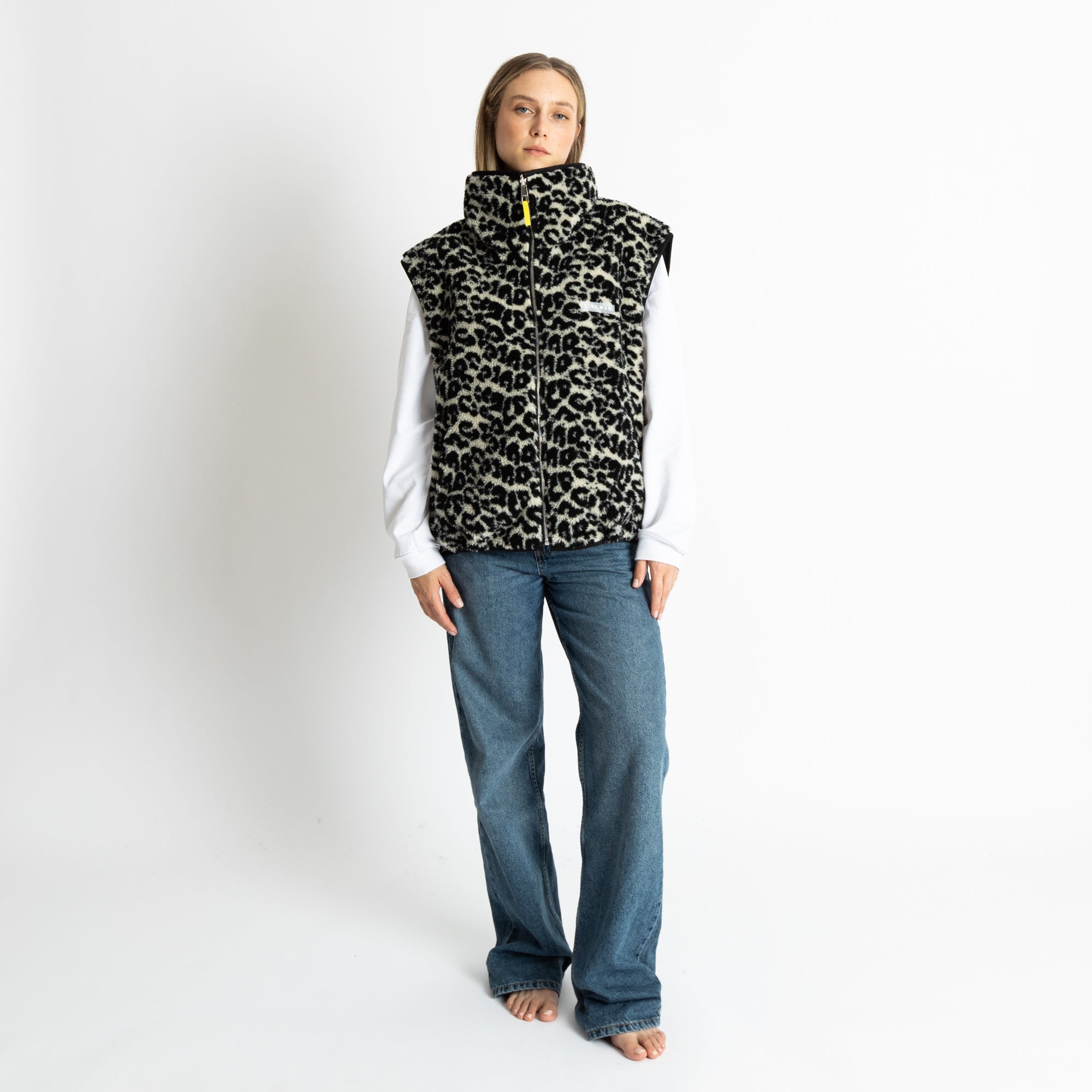 Reversible Bomber Vest - black/leo black - sand - VIVI MARI