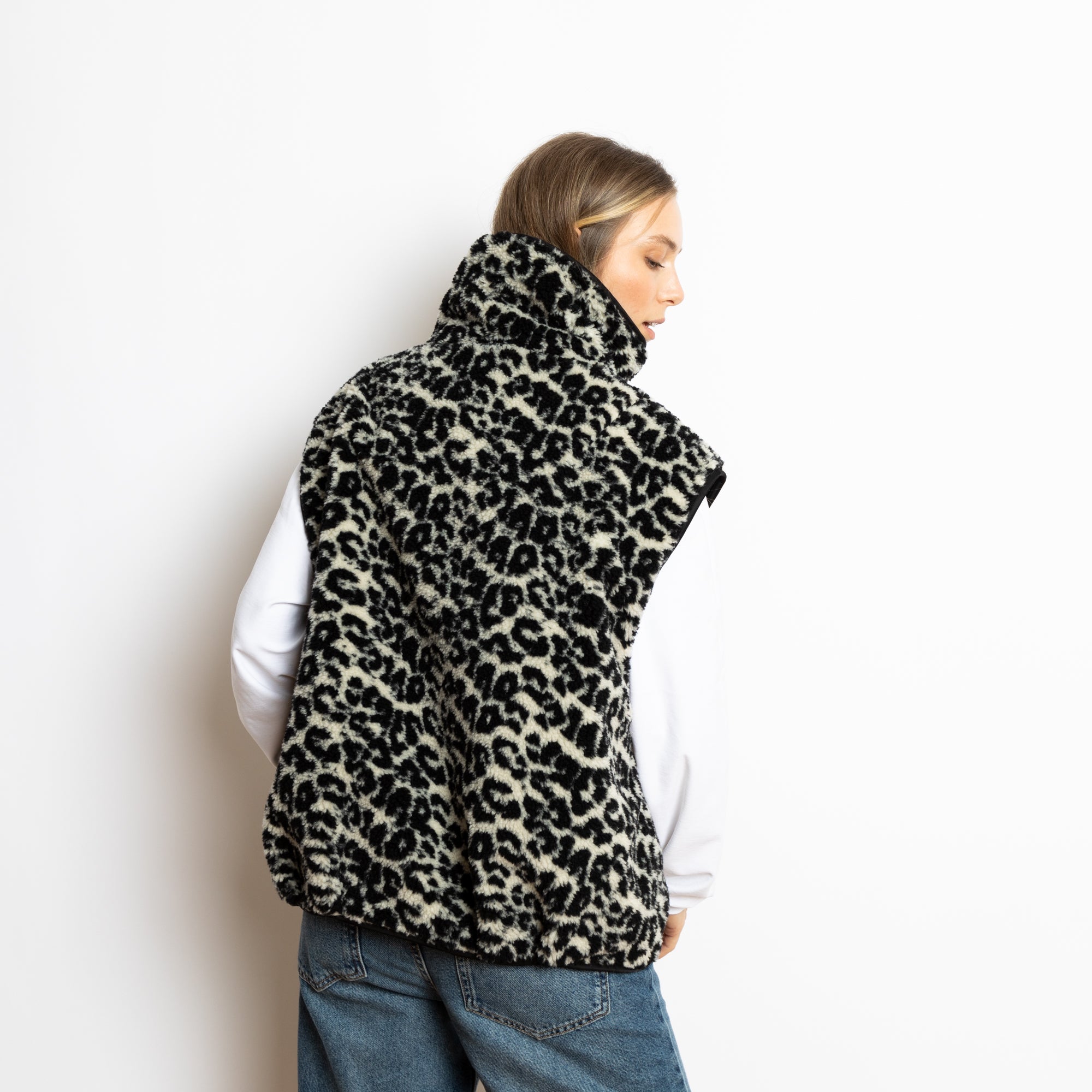 Reversible Bomber Vest - black/leo black - sand - VIVI MARI