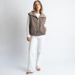 Reversible Bomber Vest - dark mushroom/mushroom - VIVI MARI