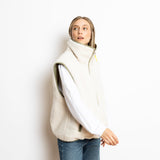 Reversible Bomber Vest - pale olive/sand - VIVI MARI