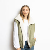 Reversible Bomber Vest - pale olive/sand - VIVI MARI