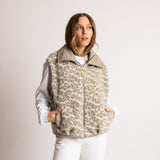 Reversible Bomber Vest - stone/leo sand - stone - VIVI MARI