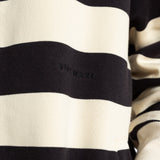 Sweat Jacket hoodie - bold stripes black/sand - VIVI MARI