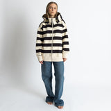 Sweat Jacket hoodie - bold stripes black/sand - VIVI MARI