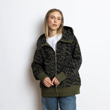 Sweat Jacket hoodie - leo splashes navy/olive - VIVI MARI