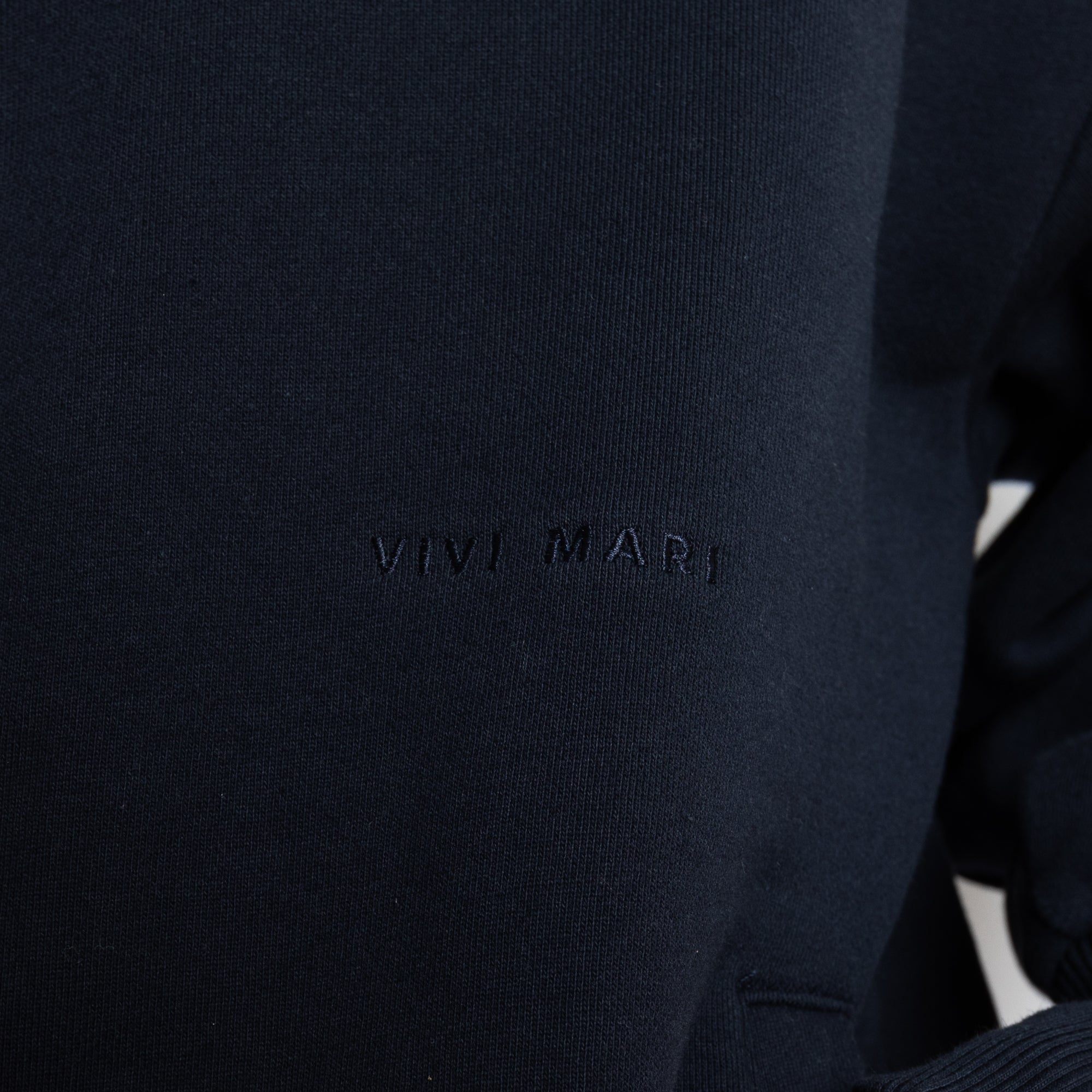 Sweat Jacket hoodie - solid navy - VIVI MARI