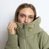 Sweat Jacket hoodie - solid pale olive - VIVI MARI