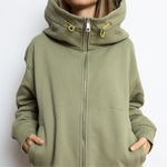 Sweat Jacket hoodie - solid pale olive - VIVI MARI