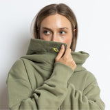 Sweat Jacket hoodie - solid pale olive - VIVI MARI